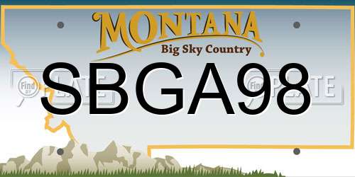 SBGA98 Montana License Plate
