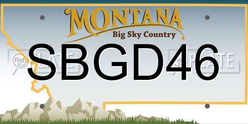 SBGD46 Montana License Plate