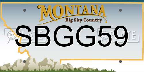 SBGG59 Montana License Plate