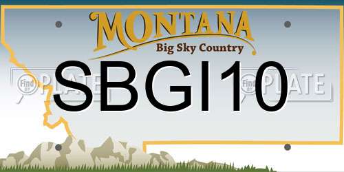 SBGI10 Montana License Plate
