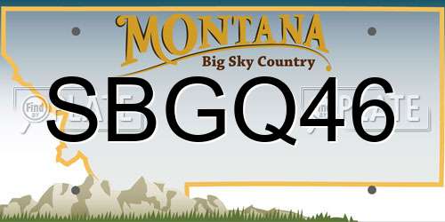 SBGQ46 Montana License Plate