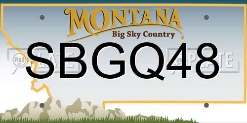 SBGQ48 Montana License Plate