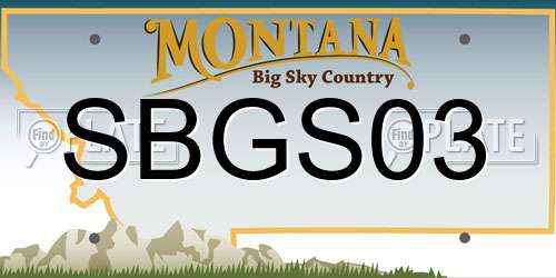 SBGS03 Montana License Plate