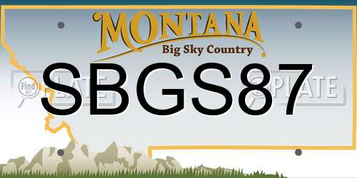 SBGS87 Montana License Plate