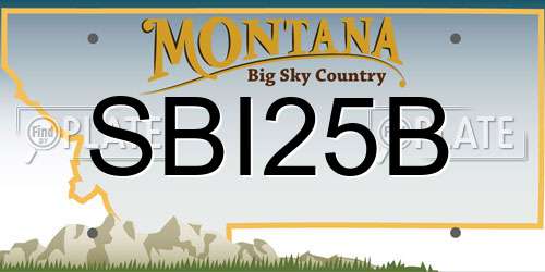 SBI25B Montana License Plate
