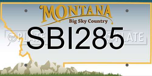 SBI285 Montana License Plate