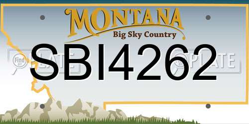 SBI4262 Montana License Plate