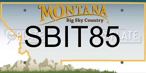 SBIT85 Montana License Plate