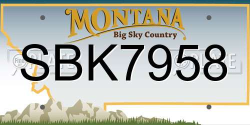 SBK7958 Montana License Plate