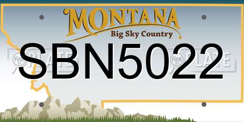 SBN5022 Montana License Plate