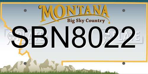 SBN8022 Montana License Plate