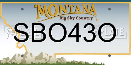 SBO43O Montana License Plate