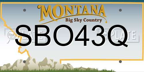 SBO43Q Montana License Plate