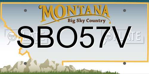 SBO57V Montana License Plate