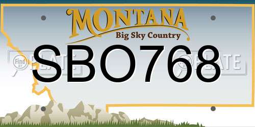 SBO768 Montana License Plate