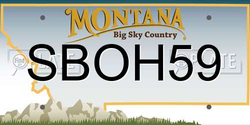 SBOH59 Montana License Plate