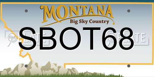 SBOT68 Montana License Plate