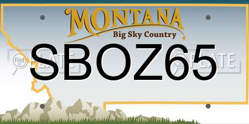 SBOZ65 Montana License Plate