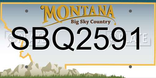SBQ2591 Montana License Plate