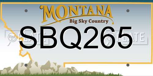 SBQ265 Montana License Plate