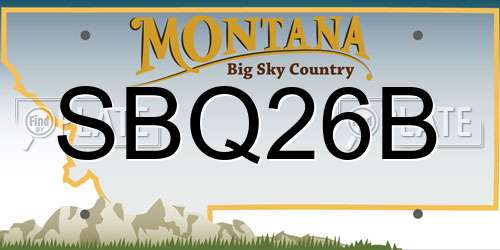 SBQ26B Montana License Plate