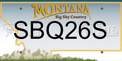 SBQ26S Montana License Plate