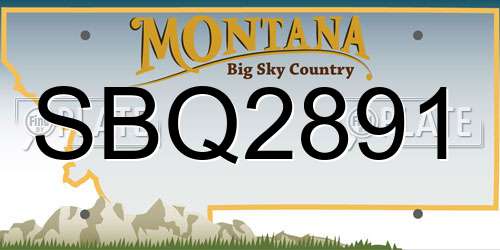 SBQ2891 Montana License Plate