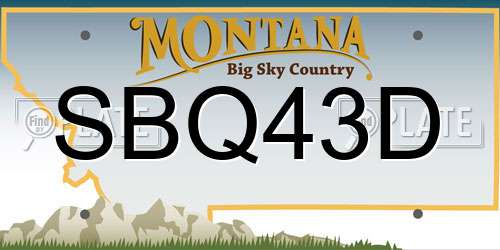 SBQ43D Montana License Plate
