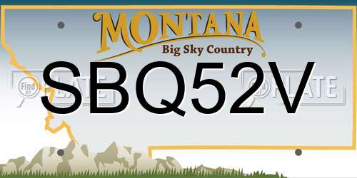 SBQ52V Montana License Plate