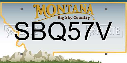 SBQ57V Montana License Plate