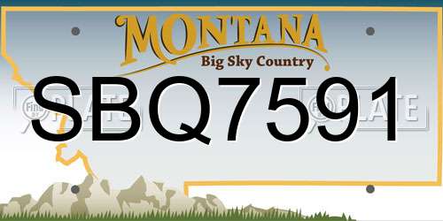 SBQ7591 Montana License Plate