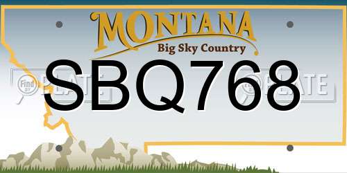 SBQ768 Montana License Plate