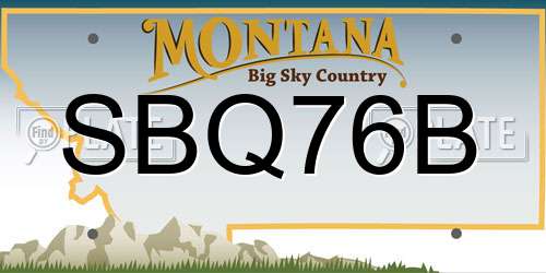 SBQ76B Montana License Plate