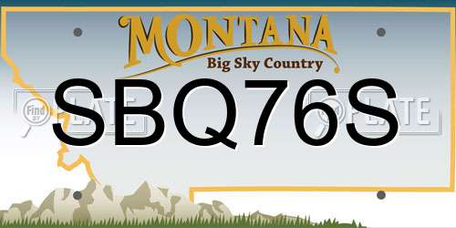 SBQ76S Montana License Plate