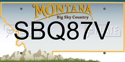 SBQ87V Montana License Plate