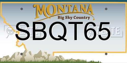 SBQT65 Montana License Plate