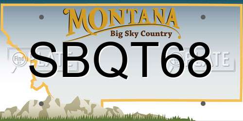 SBQT68 Montana License Plate
