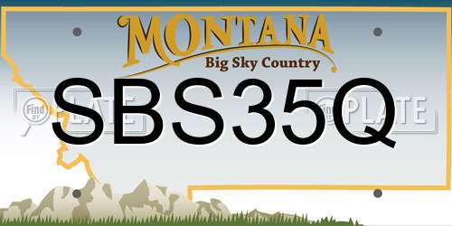 SBS35Q Montana License Plate
