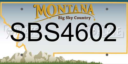 SBS4602 Montana License Plate