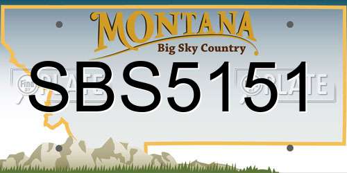 SBS5151 Montana License Plate