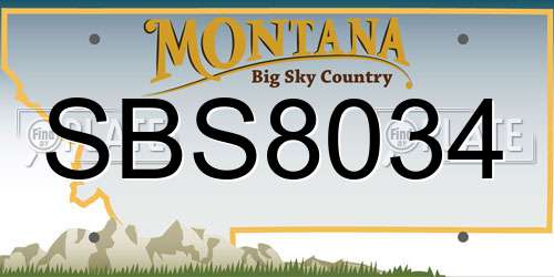 SBS8034 Montana License Plate
