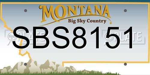 SBS8151 Montana License Plate