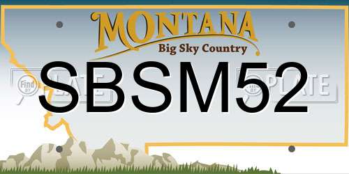 SBSM52 Montana License Plate