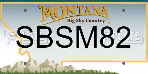 SBSM82 Montana License Plate