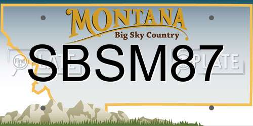 SBSM87 Montana License Plate