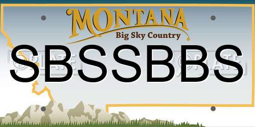 SBSSBBS Montana License Plate