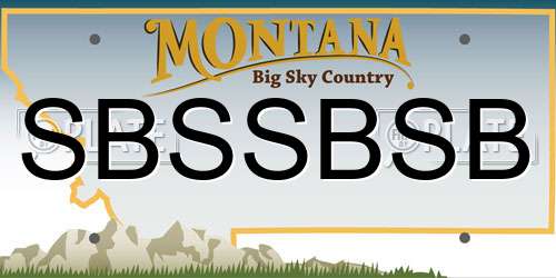 SBSSBSB Montana License Plate