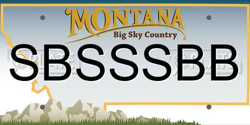 SBSSSBB Montana License Plate