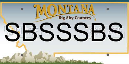 SBSSSBS Montana License Plate