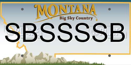 SBSSSSB Montana License Plate